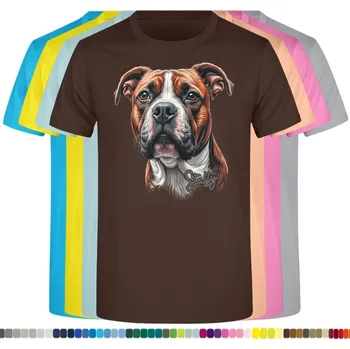 Dívčí tričko detske-levne-bavlnene-tricko-potisk-stafordsirsky-bulterier Barva: Chocolate - čokoládově hnědá, Dětská bavlněná trička JHK: L