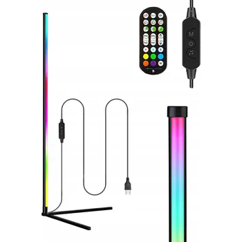 Stojací lampa ROHOVÁ LAMPA STOJACÍ BLUETOOTH RGB LED S DÁLKOVÝ OVLADAČ