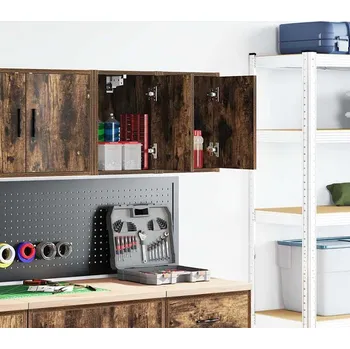 Dílna vidaXL Garážové nástěnné skříně 2 ks kompozitní dřevo [860610] Barva: kouřový dub