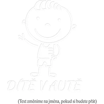 Samolepicí dekorace na vozidlo Dítě v autě kluk mává samolepka na auto - růžová tmavá / 10x12 cm