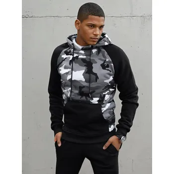 Pánská mikina Šedo-černá mikina s camo vzorem BX5487 Velikost: 2XL