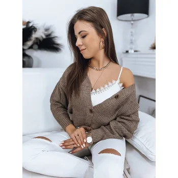 Dámský svetr Béžový svetr MINSTRAL na knoflíky MY1614 Velikost: ONE SIZE