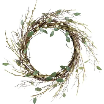 umělá květina Dekorace umělý věnec vrbové větve s kočičkami Willow - Ø 42 cm