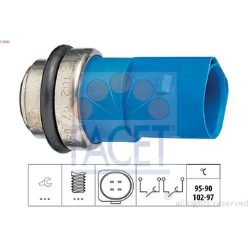 Ventilátor topení a klimatizace Teplotní spínač, větrák chladiče FACET 7.5692