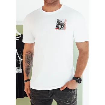 Pánské tričko Bílé tričko s drobným potiskem RX5481 Velikost: M