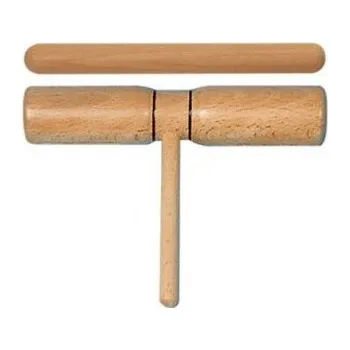 Hudební nástroj pro děti Audioworks GOLDON - dvoutónový clave různé barvy s rukojetí - barva natural (33120)