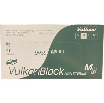 Rukavice na úklid VULKAN BLACK JEDNORÁZOVÉ NITRYLOVÉ RUKAVICE M 100 KS 3.5 G