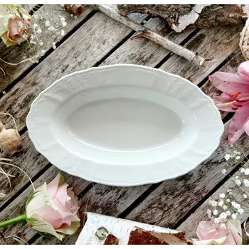 BERNADOTTE IVORY mísa oválná hluboká 24 cm, slonová kost, Thun 1794 (Porcelánová mísa 2. jakost)