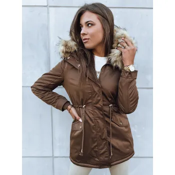 Dámská bunda Hnědá vyteplená parka VIXEN TY3871 Velikost: L