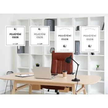 Speciální papír POJIŠTĚNÍ OSOB - Samolepky na šanony a pořadače | DomaLEP rozměr: 5 x 5 cm, barva: BÍLÁ, písmo: černé tučné písmo