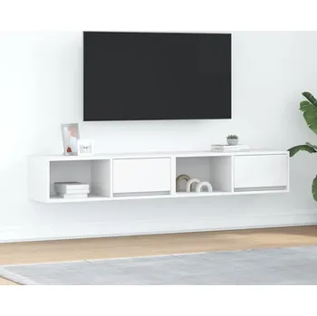 Televizní stolek vidaXL TV skříňky 2 ks 80x31x25,5 cm Dřevěná konstrukce [861461] Barva: Bílá