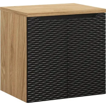 Policová skříň Závěsná skříňka pod umyvadlo Ocean I s deskou 60 cm černá/dub olejovaný