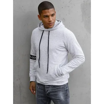 Pánská mikina Světle šedá mikina s pruhem na rukávu BX5435 Velikost: L
