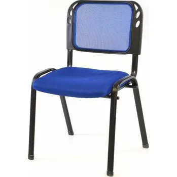 Kovová stohovatelná židle s textilním polstrováním pro čekárny / sály / konference, modrá