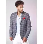 Tmavě modré pánské kárované sako MX0567 Velikost: S