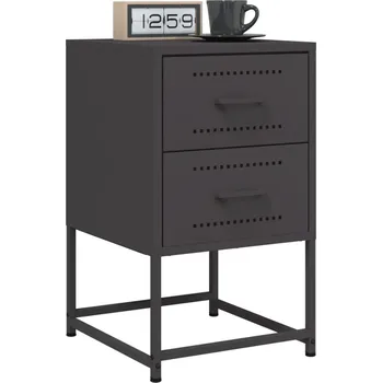 Noční stolek zahrada-XL Noční stolky 2 ks černé 36 x 39 x 60,5 cm ocel 846459