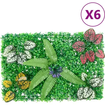 Slunečník vidaXL &nbsp; Umělý plot s rostlinami 6 ks zelený 40 x 60 cm [366638]