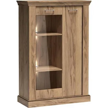 Knihovna Casarredo GOLETA A12 vitrína 2D barva dub kraft zlatý