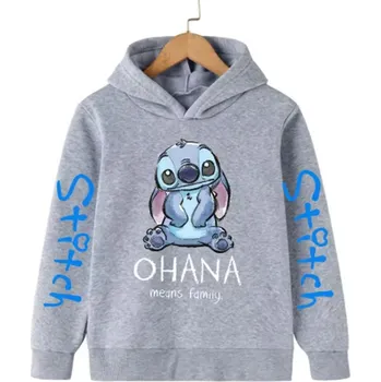 Chlapecký svetr Lilo & Stitch Mikina s kapucí a motivem "Lilo & Stitch" - nápis OHANA means family Barva: šedá (935-59033), Velikost: 140/9-10 let