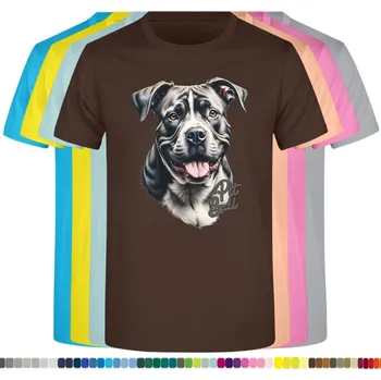 Dívčí tričko detske-levne-bavlnene-tricko-potisk-pitbull Barva: Chocolate - čokoládově hnědá, Dětská bavlněná trička JHK: XL