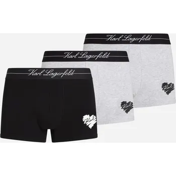 Boxerky SPODNÍ PRÁDLO KARL LAGERFELD KARL HEART TRUNK BLACK/GREY MELANGE