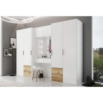 Šatní skříň Casarredo Šatní skříň SIENA 300 s toaletním stolkem bílá/dub grand