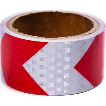 Reflexní páska červeno-bílá samolepící 5 cm x 5 m