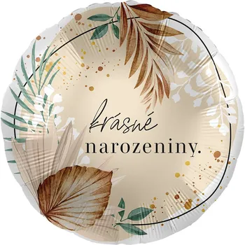 Balónek Premioloon Balonek fóliový Krásné narozeniny hnědo-zlatý, 43 cm