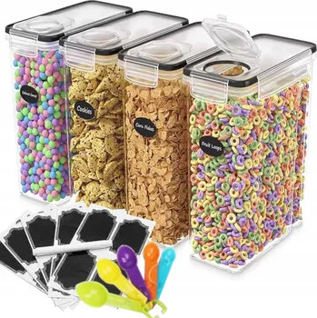 Dóza na potraviny SADA NÁDOB NA POTRAVINY 4x2,5L PLASTOVÉ plastové nádoby krabička