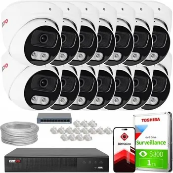 IP kamera Sada domácího a firemního IP monitoringu KEEYO 14x LV-V-IP8M25DF-B-II 8 Mpx s mikrofonem