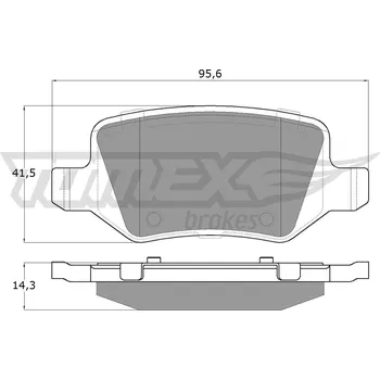 Brzdová destička Sada brzdových destiček, kotoučová brzda TOMEX Brakes TX 12-90