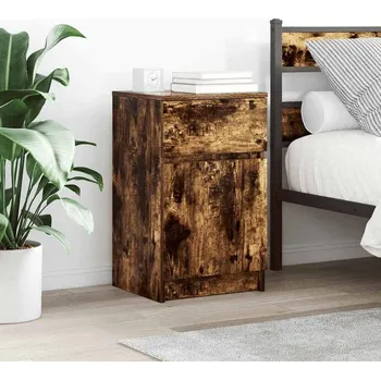 Noční stolek vidaXL Noční stolky 2 ks 39x35x65 cm kompozitní dřevo [861326] Barva: kouřový dub