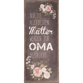 Plechová cedule Nástěnná kovová cedule Oma – 13x1x30 cm