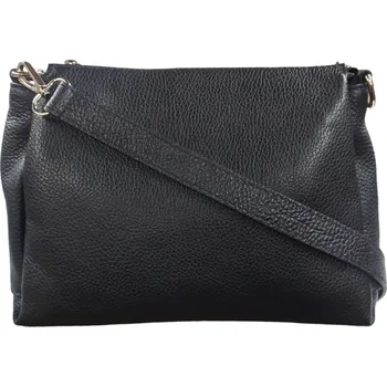 Kabelka Vera Pelle dámská kožená crossbody kabelka černá 8799 kuze D28