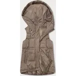 Béžová péřová dámská vesta (B8153-12) odstíny béžové M (38)