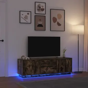 Televizní stolek vidaXL TV skříňka s LED osvětlením 160,5x41x50 cm [3328432] Barva: kouřový dub