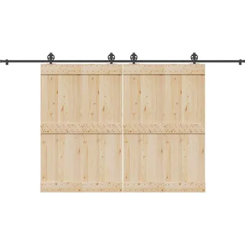 Tesařské kování vidaXL Sada příslušenství pro posuvné dveře 400 cm ocelová černá [3295800]