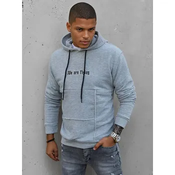 Pánská mikina Světle šedá mikina s kapucí BX5475 Velikost: XL