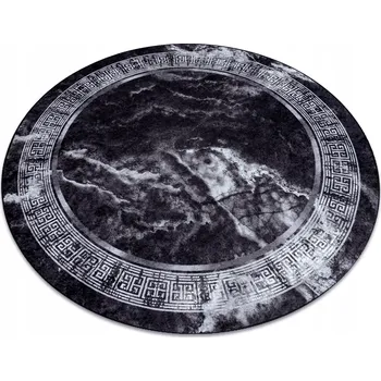 Koberec KOBEREC PRATELNÝ PROTISKLUZOVÝ kulatý 100 cm ŘECKÝ MRAMOR černá/stříbrná #BR473