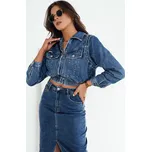Modrá džínová crop bunda BLIRNA TY4167 Velikost: M