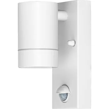 Venkovní osvětlení Tracon SPGU10IPFS1F Nástěnné bodové svítidlo, exterier., bílé, pohyb. snímač 100-240VAC, 50Hz, 1xGU10, max35W, 10s-4min, max 8m, 3-2000lx, IP44 (Tracon SPGU10IPFS1F)