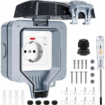 Elektrická zásuvka Elektrická Zásuvka hermetické RJT šedé