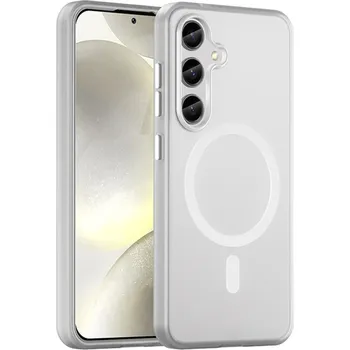 Pouzdro na mobilní telefon Kryt na Samsung Galaxy S24 gumový Magnetic (podpora MagSafe) bílý