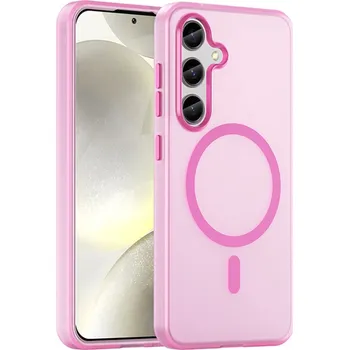 Pouzdro na mobilní telefon Kryt na Samsung Galaxy S24 gumový Magnetic (podpora MagSafe) růžový