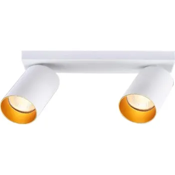 Bodové svítidlo Tracon SPGU10MA2GW Stropní nastavitelné bodové svítidlo, bílé, zlatý refl. 100-240VAC, 50Hz, 2xGU10, max.2x35W (Tracon SPGU10MA2GW)