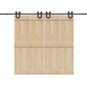 Tesařské kování vidaXL Sada příslušenství pro posuvné dveře 400 cm ocelová černá [3295790]