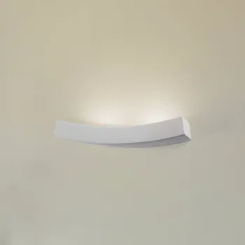 Lampička SOLLUX LIGHTING Nástěnné světlo Lino z keramiky, zakřivený tvar bílá 2 x 40 W - Doprava zdarma