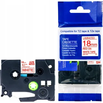 Pásek do tiskárny PÁSKA DO BROTHER BÍLÁ / ČERVENÁ TZe242 18mm TZ-242