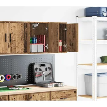 Dílenský stůl vidaXL Garážové nástěnné skříně 2 ks kompozitní dřevo [860610] Barva: Staré dřevo