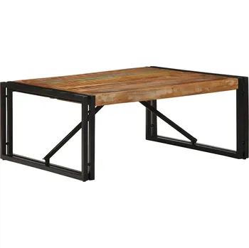 Konferenční stolek vidaXL Konferenční stolek vícebarevný 80x80x35 cm recyklované dřevo [4016671]